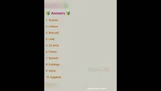 quiz about vegetables