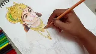 Drawing Lord Hamuman ji || How to draw Bajrangbali part- 1