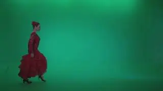 Flamenco Dance Girl - 👽 Green Screen Video Footage. CHROMAKEY