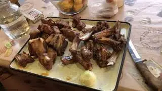 Казан Кебаб из двух видов мяса. Готовим в Сибирских условиях))
