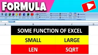 Large, Small, Len, Sqrt  Function In Ms Excel  || Ms Excel  Main Function Kya Hai./