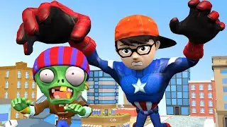 Scary teacher 3D NickCaptain vs Giant Zombie and  Miss T troll zombie Funny animation