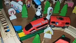 Поезд для детей - туту, деревянная железнодорожная дорога