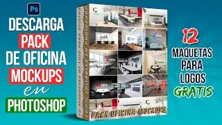 Pack de Mockups para Oficinas Gratis | Maquetas para logos de oficina 3D Editables