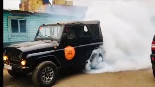 УАЗ V8 BURNOUT ЖЖЕМ РЕЗИНУ НА УАЗЕ!!!