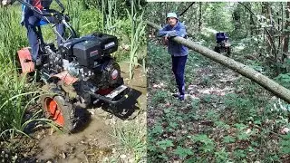 He escaped from the city on a UGRA walk-behind tractor with a 4x4 adapter.
