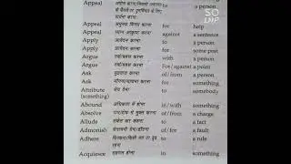 MASTER KEY OF PREPOSITIONS ( Verbs Starting with 'A') LUCENT