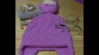 Двойные ушки для детской шапки.Спицами.