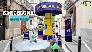 FESTA MAJOR de SANTS, BARCELONA - Decorated Streets of the Sants Festival 2025 Spain 4K