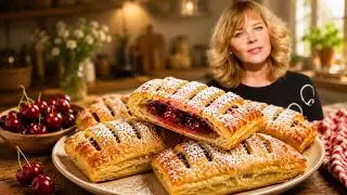 Quick Cherry Turnovers Made with Store-Bought Puff Pastry