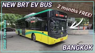 NEW Electric EV Bus on BANGKOK BRT Line 🇹🇭 Thailand