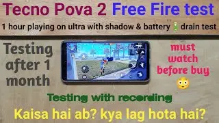 Tecno Pova 2 Free Fire test after 1 month | Battery drain test | bahut lag ho raha hai ?😥