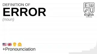 ERROR meaning, definition & pronunciation | What is ERROR? | How to say ERROR
