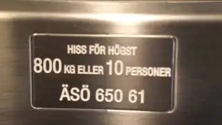 Sweden, Älvsjö station, 800kg, 10 persons, ÄSÖ Elevator (note, please don't pee in the elevator)