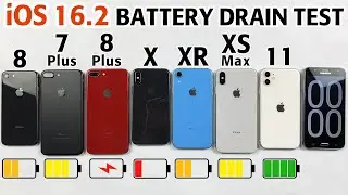 iOS 16.2 BATTERY LIFE DRAIN TEST - iPhone 8 vs 7 Plus vs 8 Plus vs X vs XR vs XS Max vs 11 