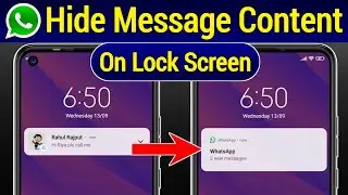 How To Hide WhatsApp Message Content On Lock Screen | WhatsApp Ke Message Lock Screen Par Na Dikhe
