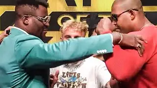 Francis Ngannou GRABS Renan Ferreira GIANT ARM & LAUGHS during FIRST FACE OFF