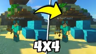 Playing Bedwars With A 4x4 Texture Pack !! | Minecraft Hypixel Bedwars