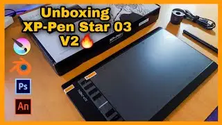 Unboxing XP-Pen Star 03 V2 || Drawing Pad ||  Small demo.