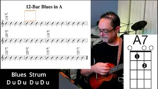 Learn Blues on Ukulele / Intermediate Riff in the key of A by Mr. Velez Virtual Music