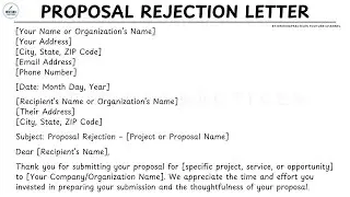 [LETTER TEMPLATE] How To Write A Proposal Rejection Letter Step by Step Guide | Writing Practices
