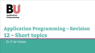 Application Programming 11 (Part 12) – Short topics