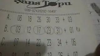 ŞANS TOPU MATEMATİKSEL FORMÜLÜ  23 10 2019