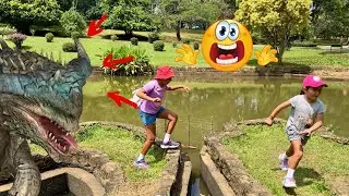 The Treasure Hunt Adventure! Scary Monster & Funny Monkeys. Funny video for kids with Olivia & Nikol