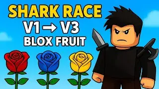 “Shark Race V1 ➤ V3 Transformation⚡| Full Showcase + All Flowers Location 🌹 (Red, Blue, Yellow)”