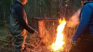 ночёвка в таёжной избе,поход на рыбалку в глушь