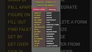 Phrasal verb in English 