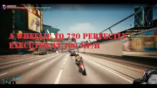 Cyberpunk Stunt Master: Kusanagi CT-3X at 100mph, wheelie to 720 at full throttle, Bike-stunt Clip
