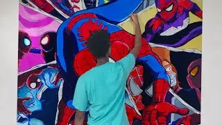 I Made a HUGE Spider-Man Painting! (8ft tall)