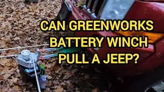 Battery winch for offroad? Greenworks Commercial 82W1 capstan style winch trying to pull a jeep out
