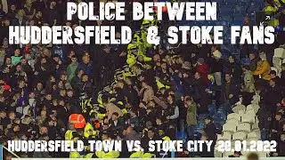 Huddersfield Town vs. Stoke City 28.01.2022 Stoke fans vs. police fight hooligan