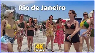 【4K】WALK 🇧🇷 COPACABANA BEACH | Rio de Janeiro, Brazil | 2023