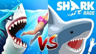 HUNGRY SHARK WORLD VS SHARK RAGE - ALL SHARK UNLOCKED AND ALL SKIN UNLOCKED