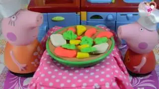 Свинка Пеппа Мультик с Игрушками на русском Готовим пиццу игры для детей