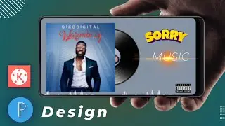 How to design green pixellba kinemaster music make poster CD slide