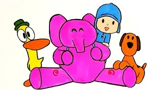 How to draw Pocoyo | Как нарисовать Покойо Элли Пато и Лула | мультик раскраска для детей