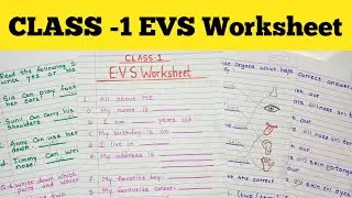 Class-1 EVS Worksheet 2024 - 25 |EVS Worksheet For Class -1 |