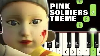Pink Soldiers Theme 🔥 | Squid Game | Piano tutorial | Piano Notes | Piano Online 