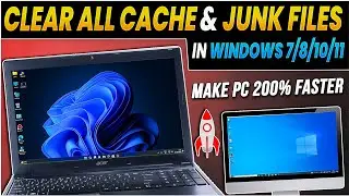 How to Clear Cache & Junk Files on Windows 7/8/10/11 | Fix Hang Problem🤯Make Pc/Laptop 200% Faster
