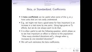 6.1a Beta coefficients or Standardized coefficients