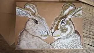 Rabbit Design Card using Sharpies and scrap paper! (shortened version)
