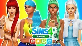🌞🍂Four Immortal Sisters as SEASONS CHALLENGE!🌺⛄ in The Sims 4 Create a Sim! (Sims 4 Seasons CAS)