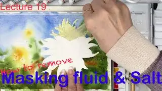 LECTURE 19- HOW TO USE SALT AND MASKING FLUID(Part 2)-WILD FLOWERS IN FIELD-Tutorial Step by Step