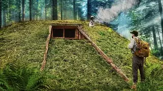 I Found The Largest Underground House and Stayed Here To Live! - ASMR BUSHCRAFT