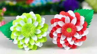Beautiful Paper Flower Making | Paper Crafts For School | Home Decor | Paper Craft | DIY | Crafts