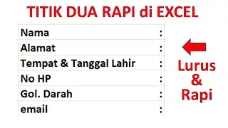 Rahasia membuat titik dua di excel